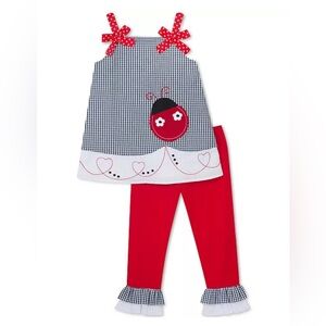Rare Editions 2T Toddler Girls 2-Pc. Ladybug Tunic & Capri Leggings Set